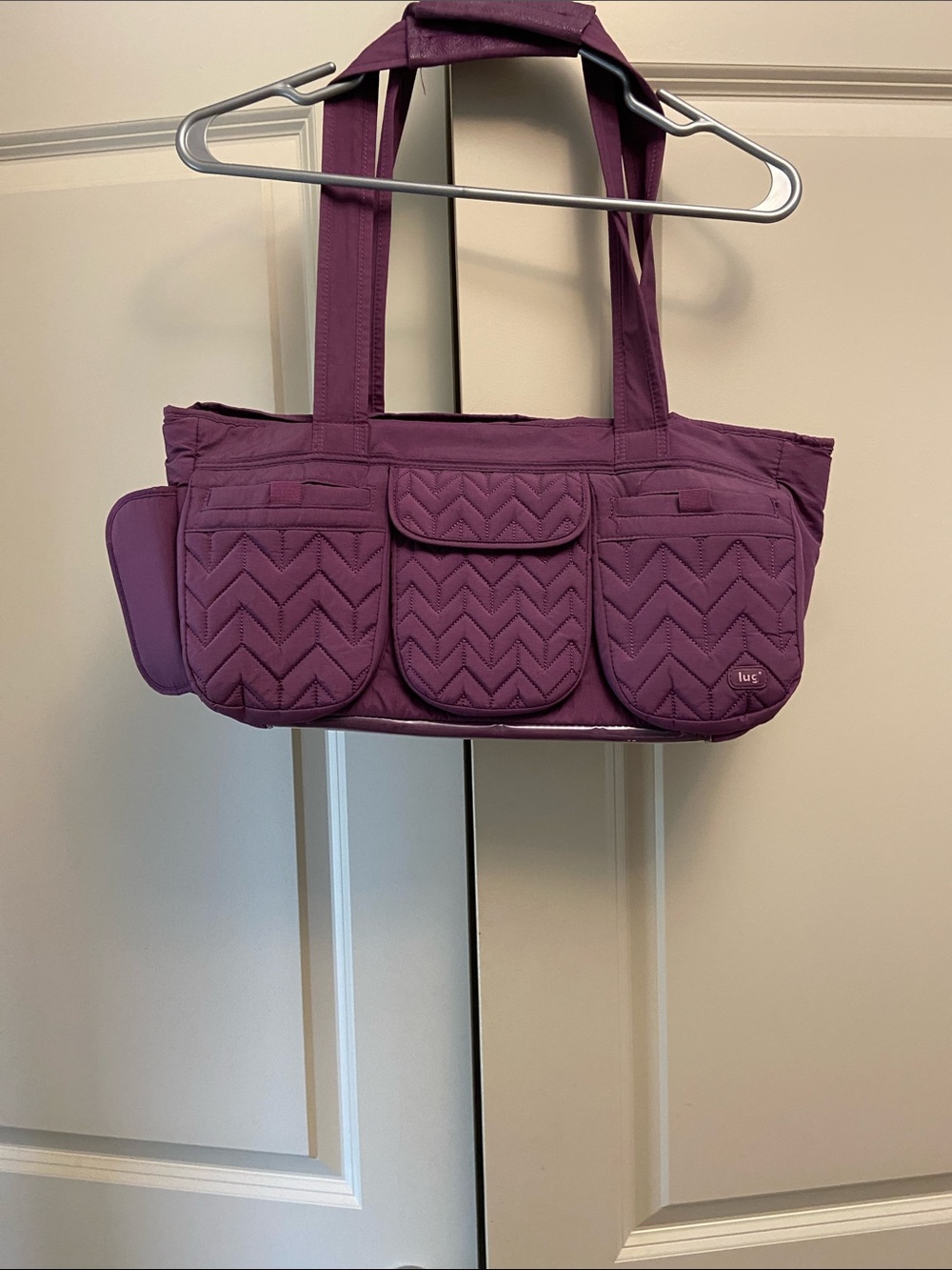 lug Quilted Organizer Tote in Plum